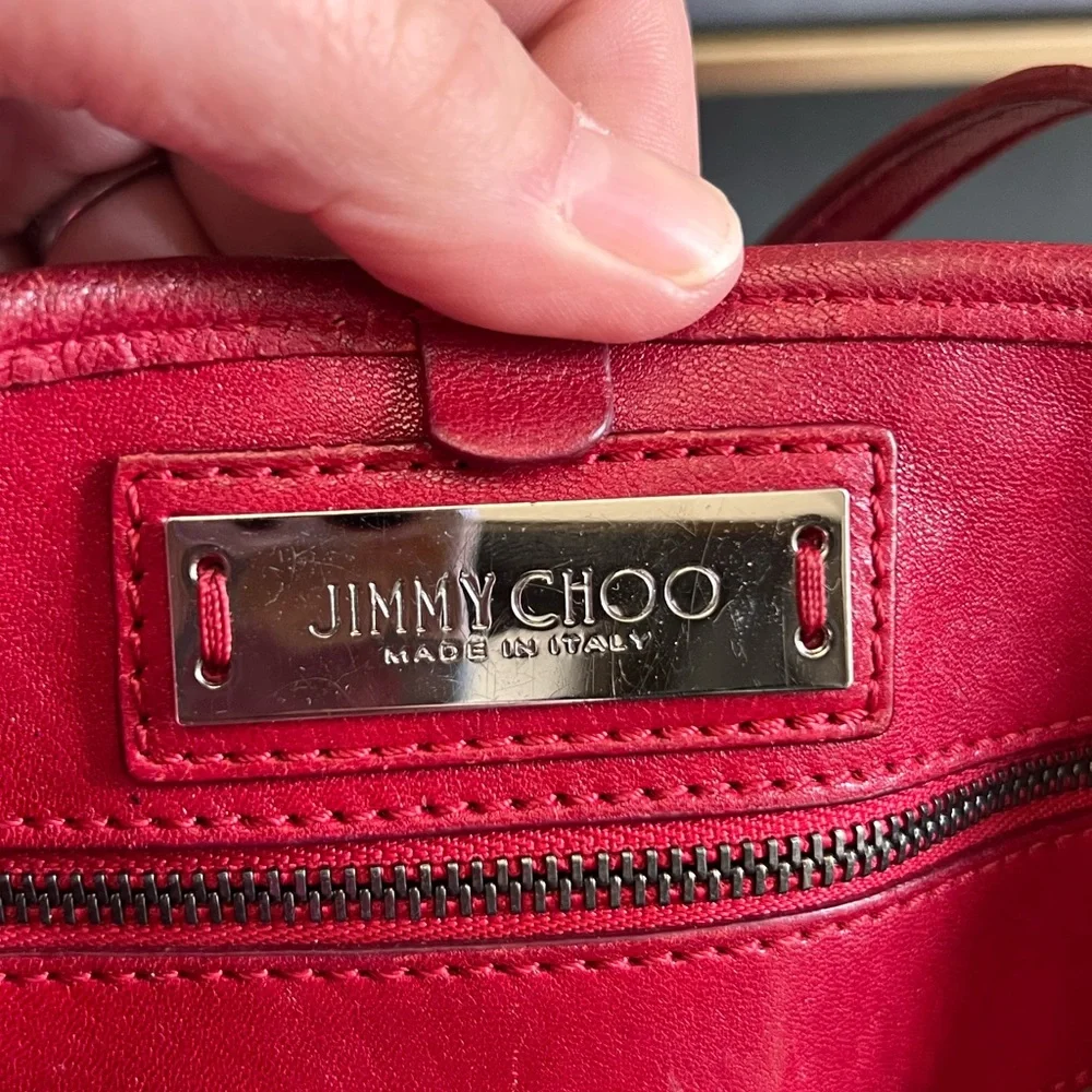 Jimmy Choo Small Sofia Red Leather Star Studded Handbag - EXCELLENT CONDITION - Picture 9 of 16